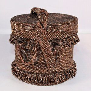 Vintage 1940's BRONZE CARNIVAL GLASS BEADED BAG